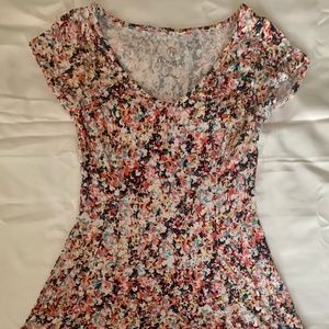 Flowy Knee Length Multicolored Dress